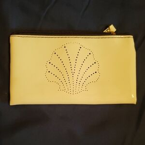 Elegant White Estee Lauder Shell Pouch